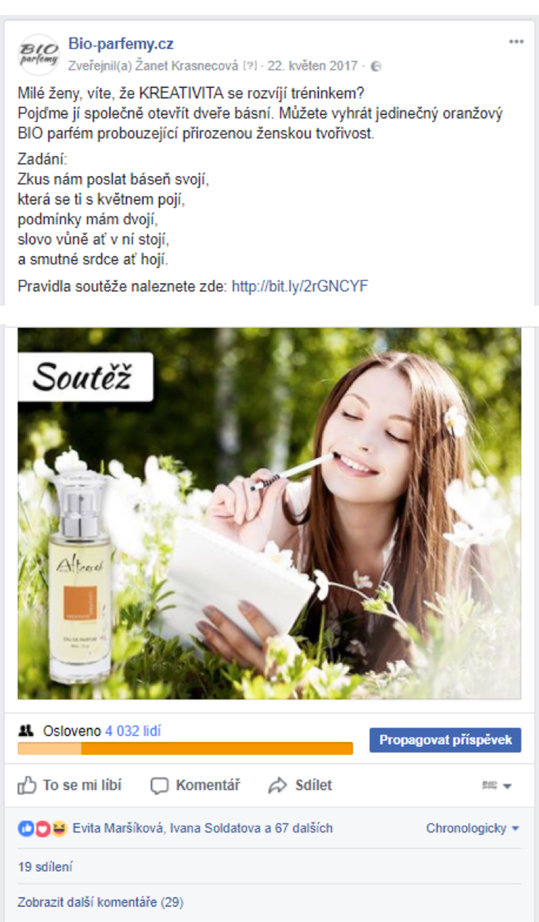 Bio parfemy Altearah - Soutěž na Facebooku